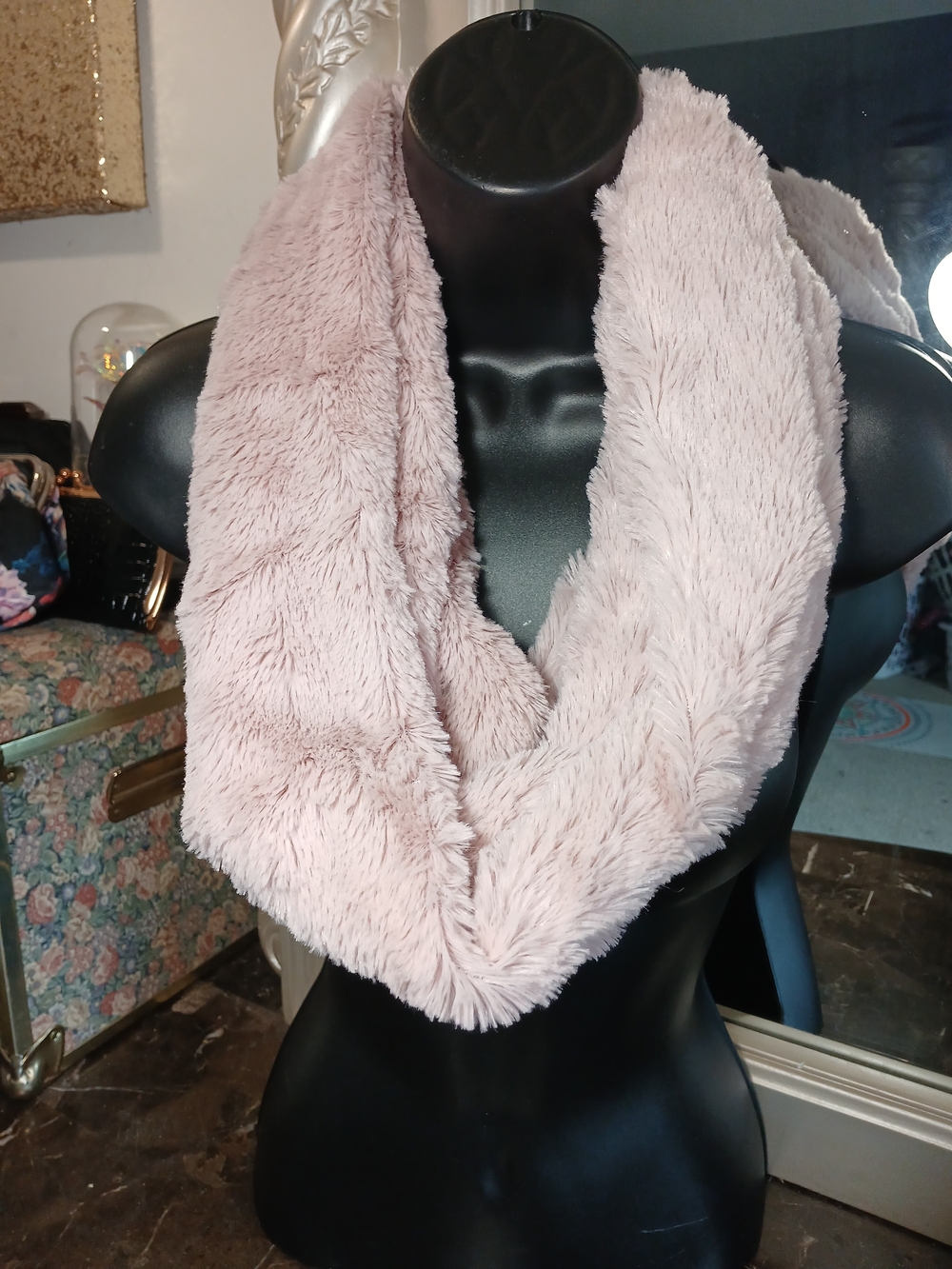 Knit Infinity Scarf Plush Infinity Scarf in Pink NWT